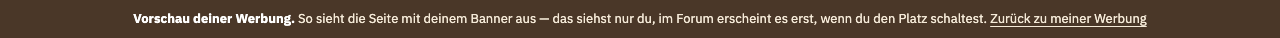 Das Band am oberen Rand während einer Vorschau