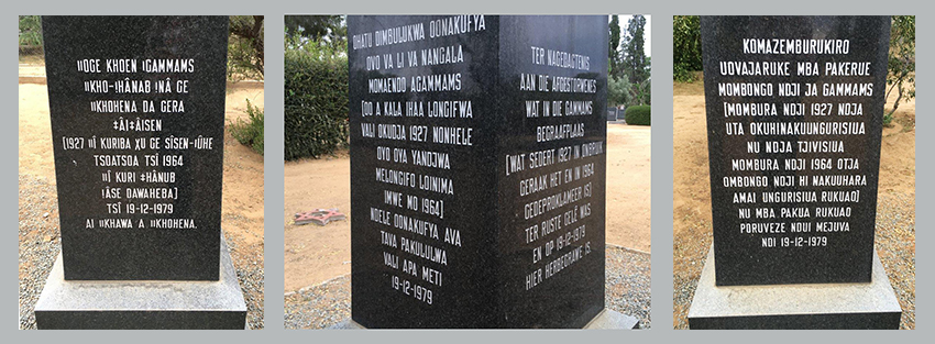 Gedenksteine für Spanische Grippe, Namibia