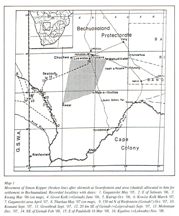 Landkarte Botswana