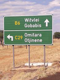 Straßenschild Namibia