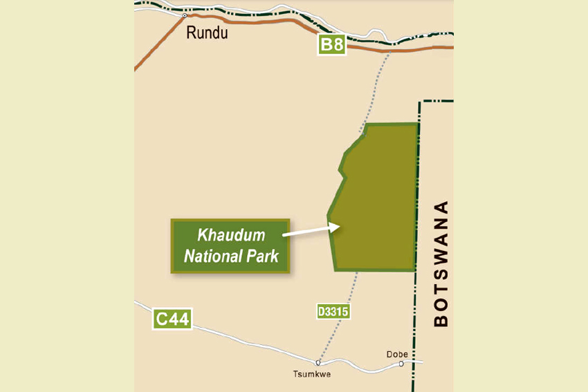 Karte Khaudum Nationalpark Namibia NamibiaFocus